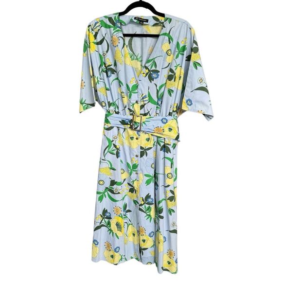 INC INTERNATIONAL CONCEPTS Cotton Floral Midi Shirtdress - Large Petite - NWT - Picture 2 of 9